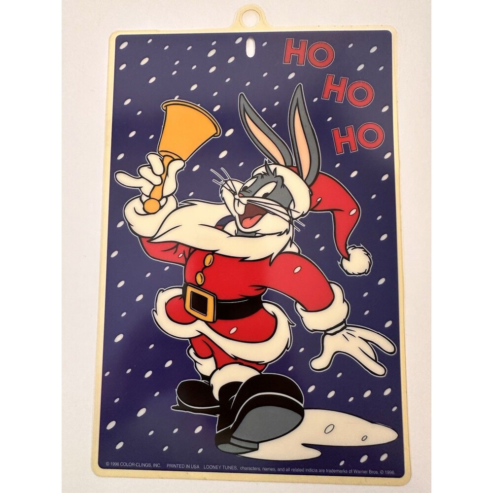 Disney Christmas Vintage Plastic Window Clings Goofy Mickey Minnie Set Of 7 Used - Picture 4 of 9